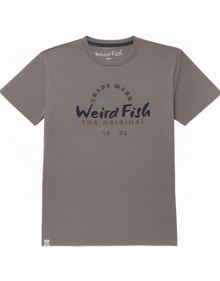 Weird Fish Mens Graphic T-Shirt Top Medium Grey Cotton