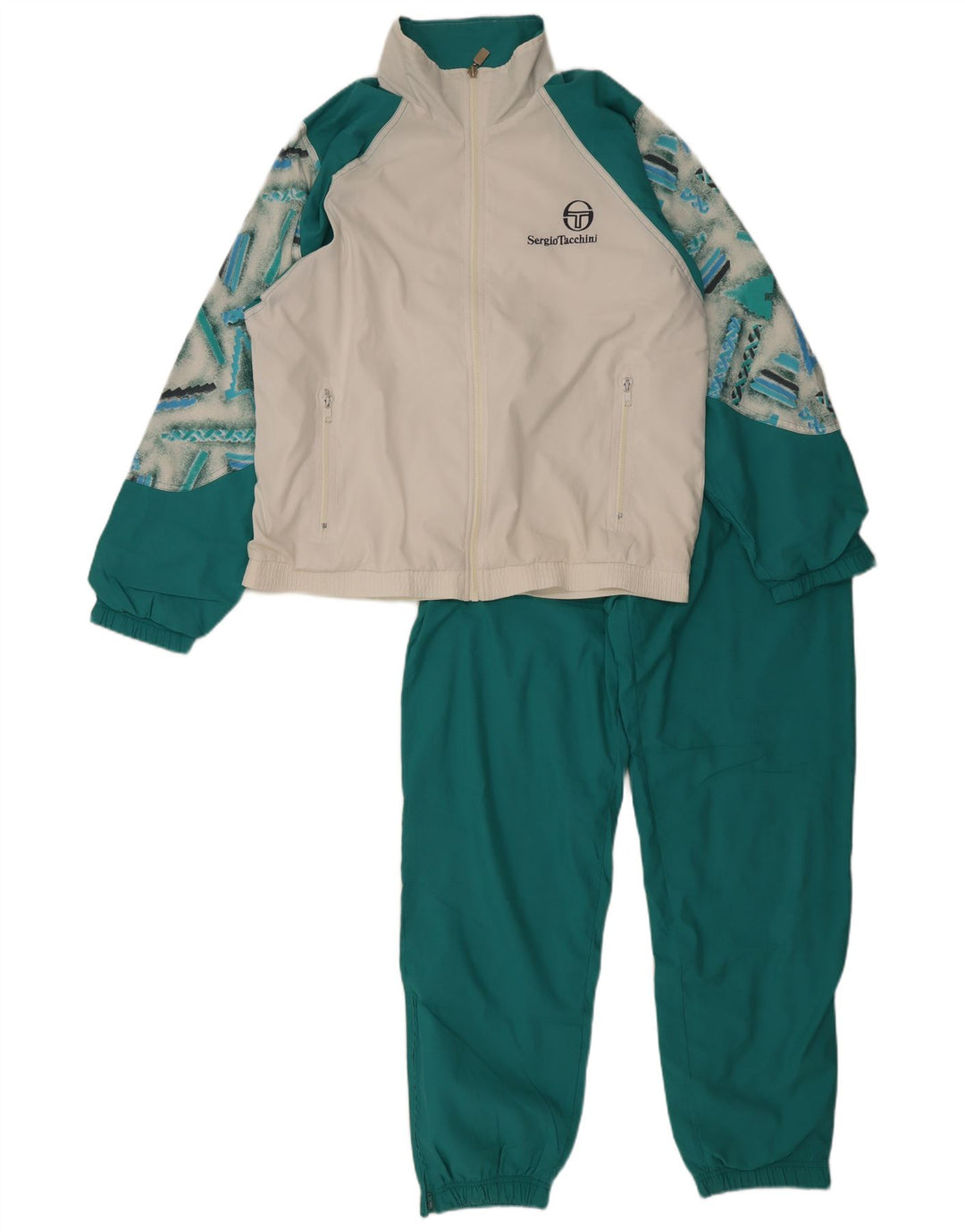 Sergio Tacchini Mens Graphic Full Tracksuit IT 48 Small  Green Colourblock