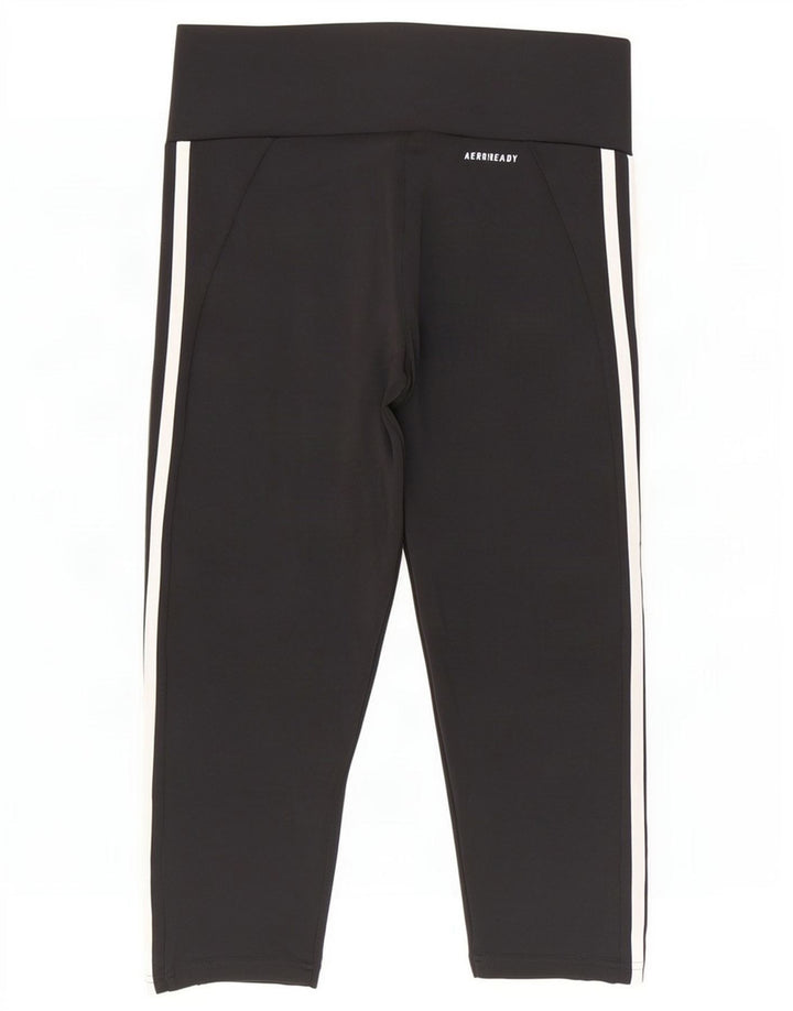 Adidas Womens Aeroready Capri Leggings UK 8/10 Small Black Polyester