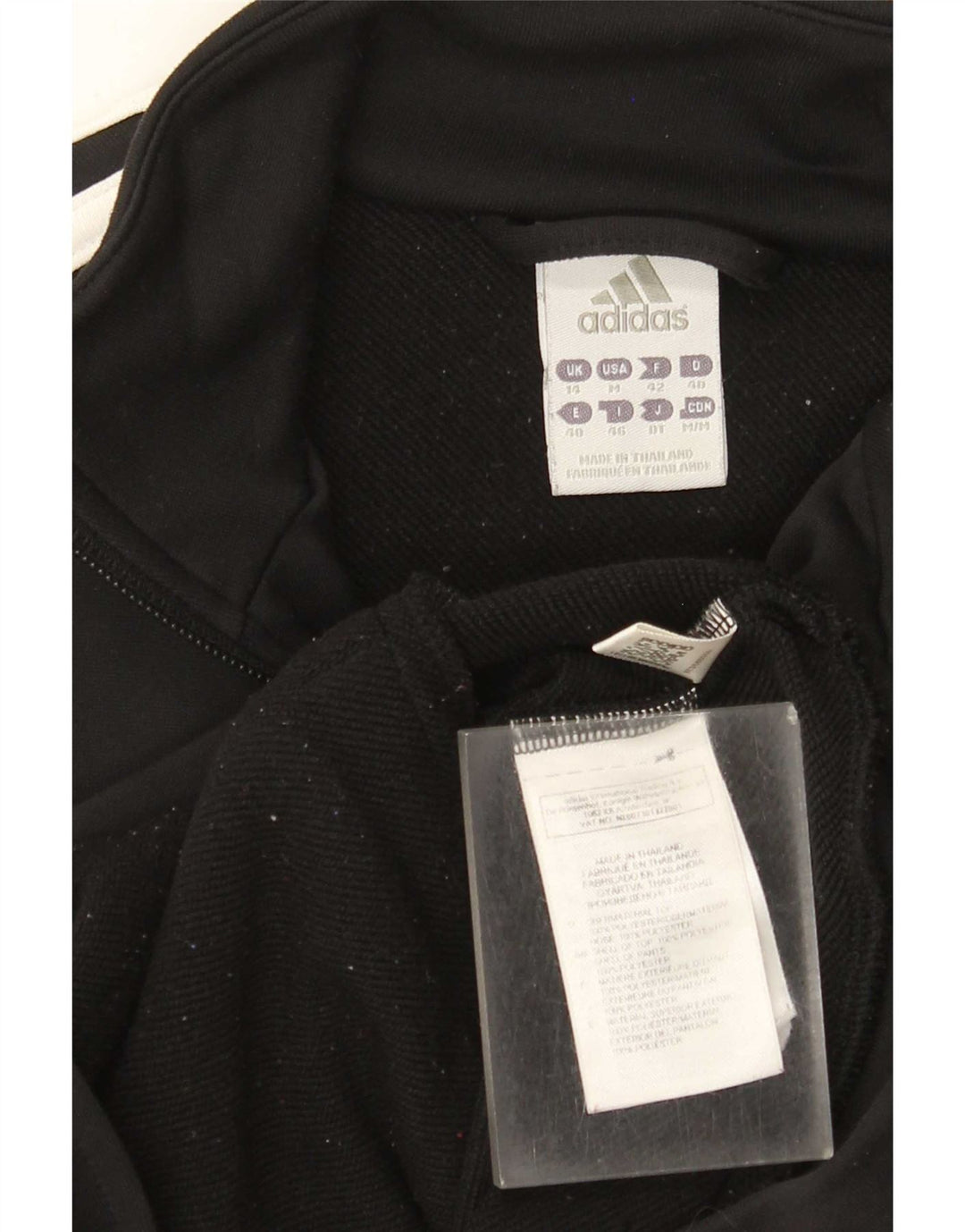 Giacca da tuta da donna Adidas UK 14 Medium Nero Poliestere