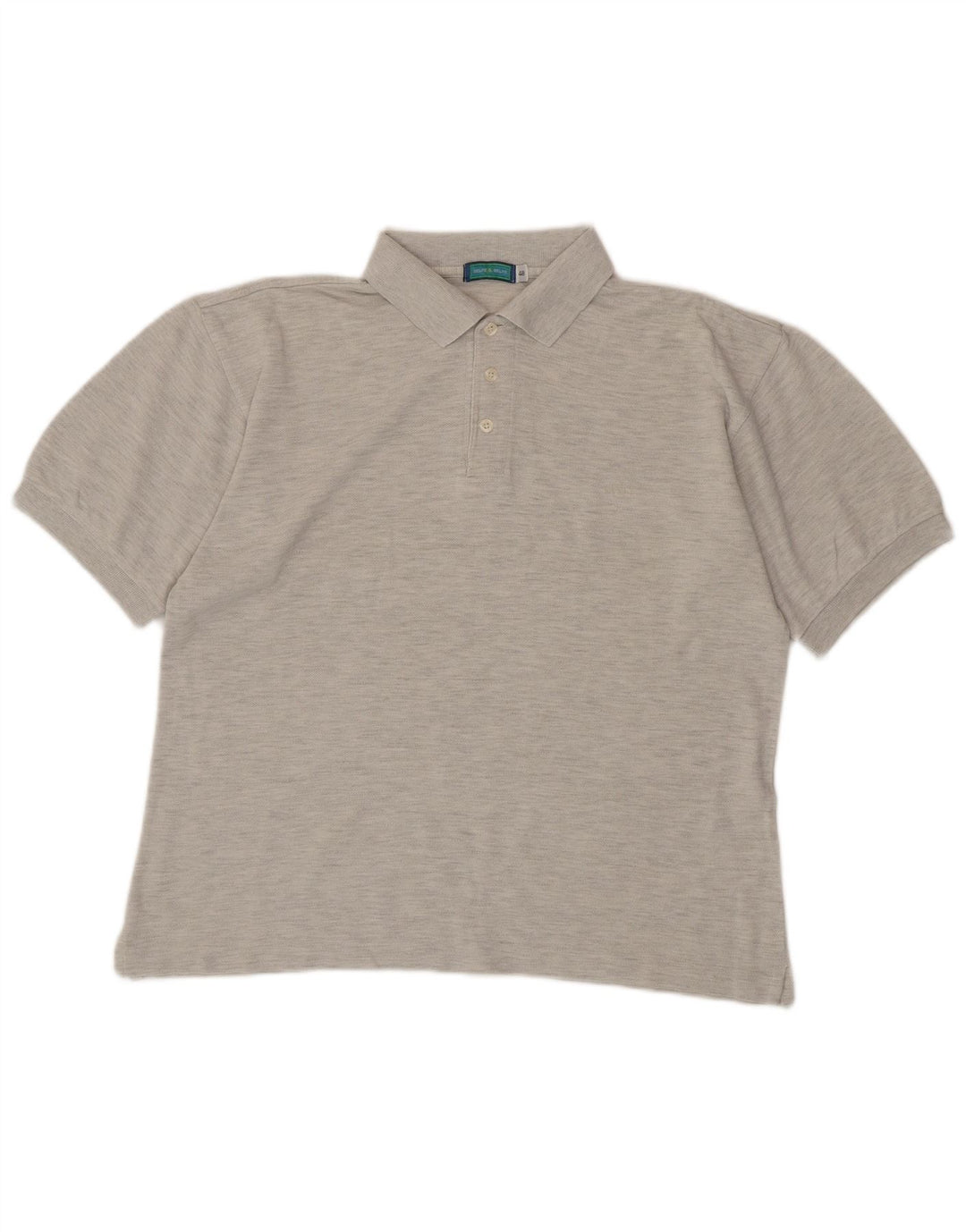 BELFE & BELFE Herren-Poloshirt IT 48 Mittelgrau gesprenkelte Baumwolle