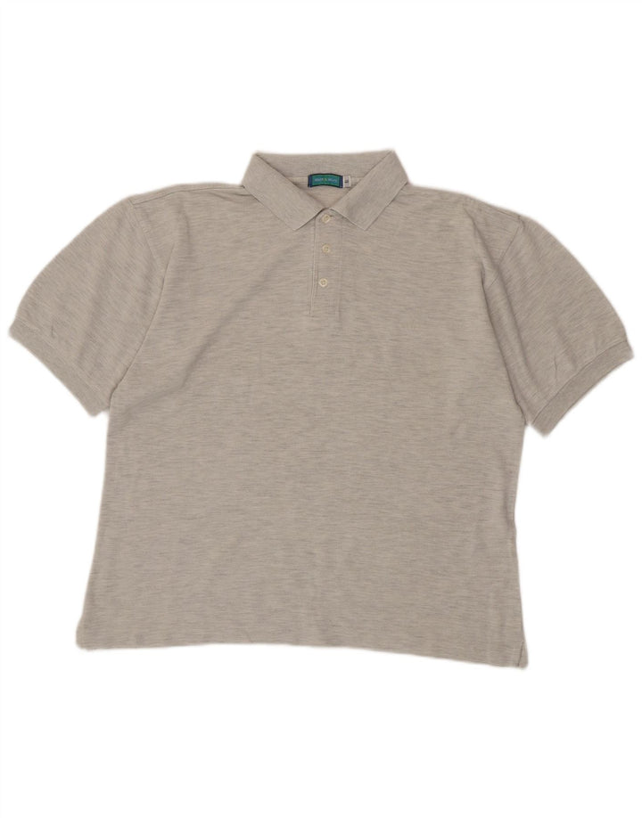 BELFE & BELFE Herren-Poloshirt IT 48 Mittelgrau gesprenkelte Baumwolle