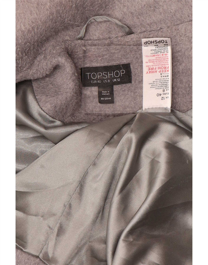 Topshop pardesiu supradimensionat pentru femei UK 12 poliester mediu gri