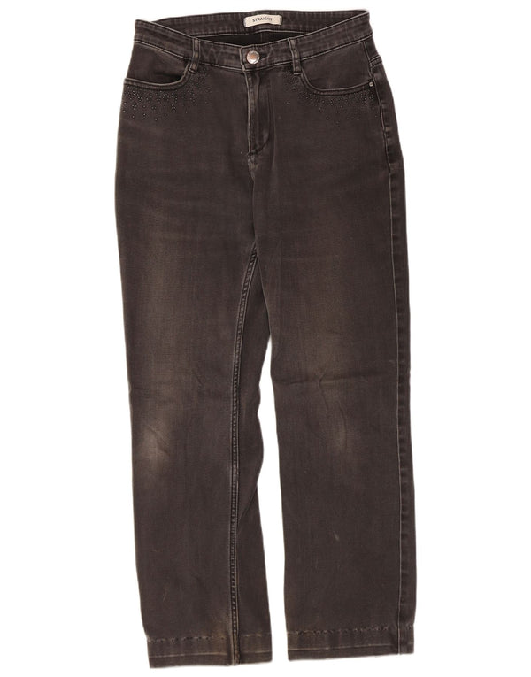 Marks & Spencer Womens Straight Jeans UK 10 Small W28 L26 Black Cotton