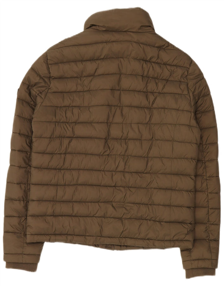 Superdry Mens Padded Jacket UK 38 Medium Khaki Nylon