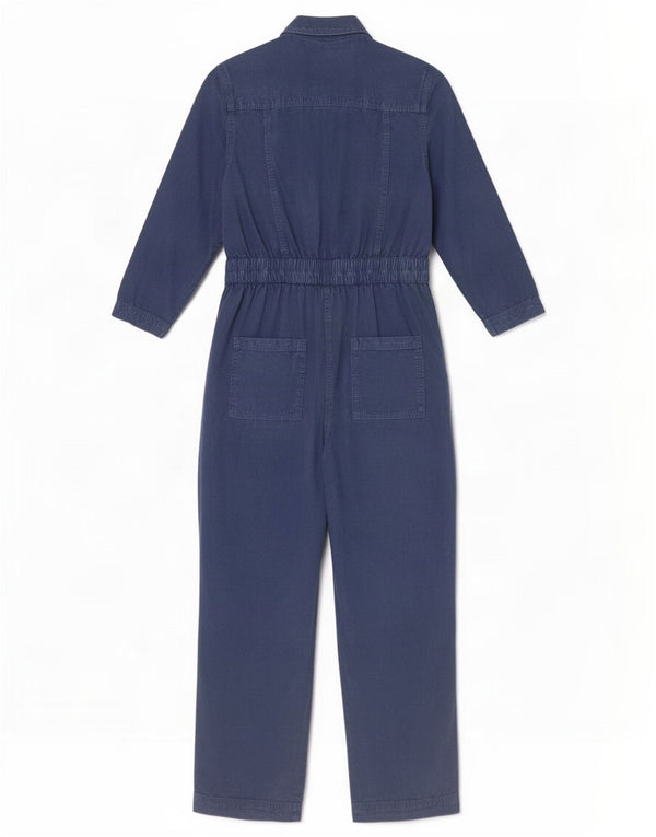 Marks & Spencer Womens Long Sleeve Jumpsuit UK 8 Small Blue Lyocell