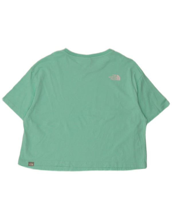The North Face Womens Crop T-Shirt Top UK 18 XL Grøn Bomuld