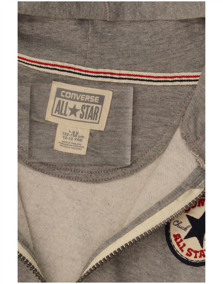 CONVERSE Boys Zip Hoodie Sweater 12-13 Years Large Grey
