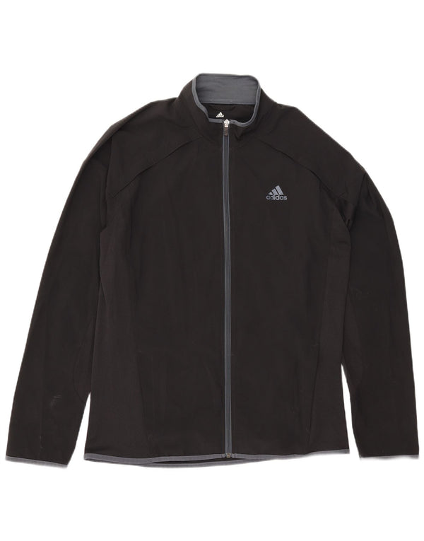 Adidas Mens Climalite Chándal Top Chaqueta Mediano Negro Poliéster