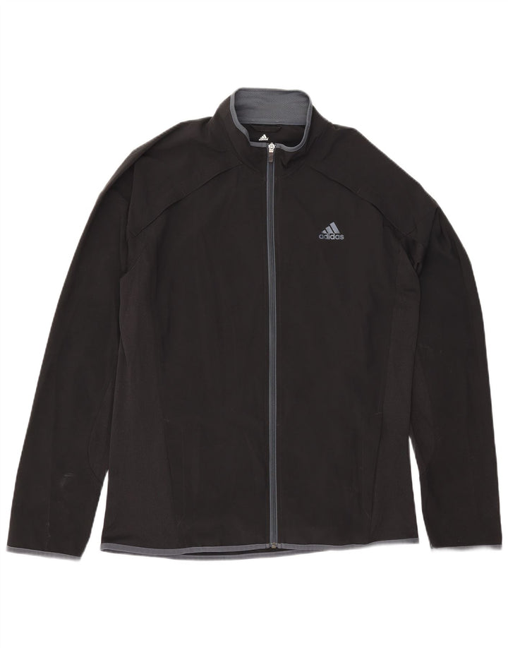Adidas Mens Climalite Chándal Top Chaqueta Mediano Negro Poliéster