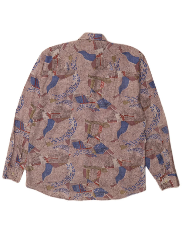 vintage Mens Abstract Pattern Shirt Taille 39/40 Moyen Multicolore