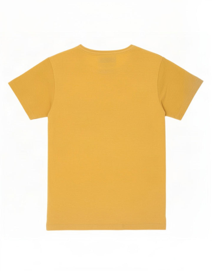 Jack & Jones Mens Graphic T-Shirt Top Medium Yellow Polyester