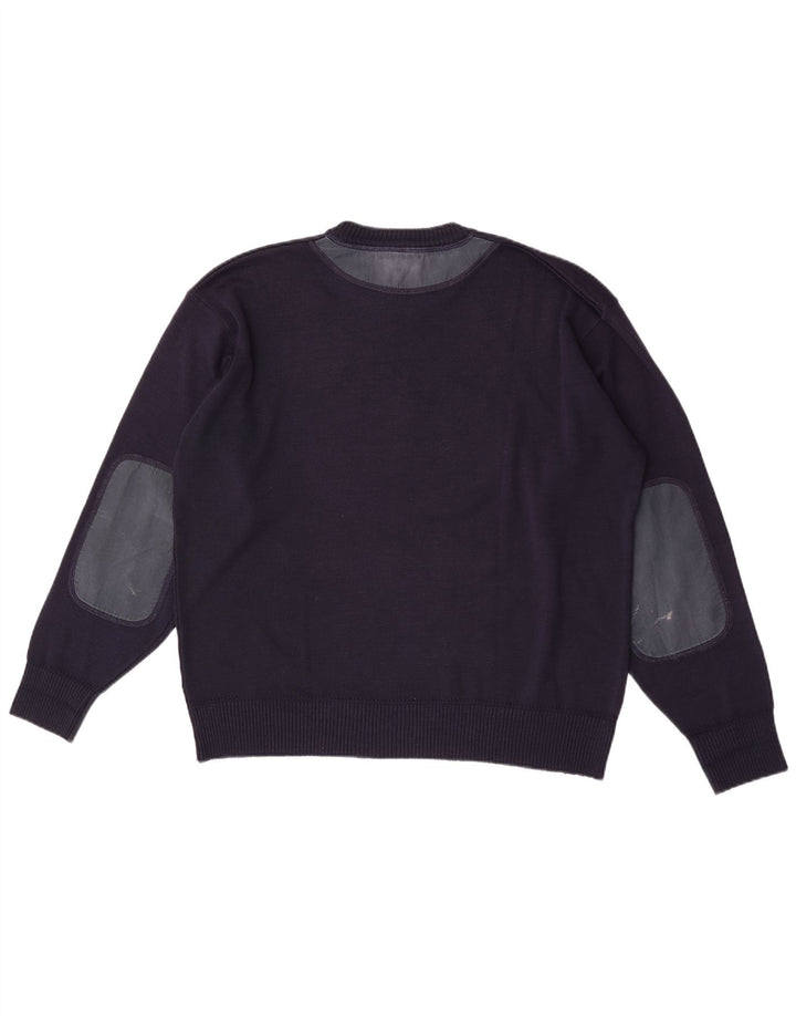 Blue Drake Mens Graphic Crew Neck Jumper Sweater Large Navy Blue
