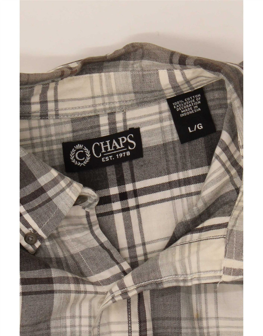 Chaps Chemise en flanelle pour homme en coton à carreaux gris