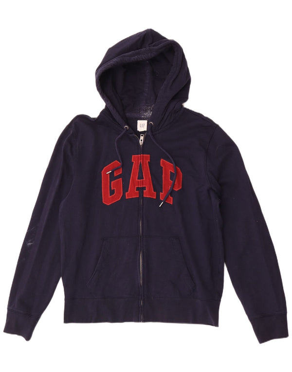 Gap Herren-Kapuzenpullover mit grafischem Reißverschluss, groß, marineblau, Baumwolle
