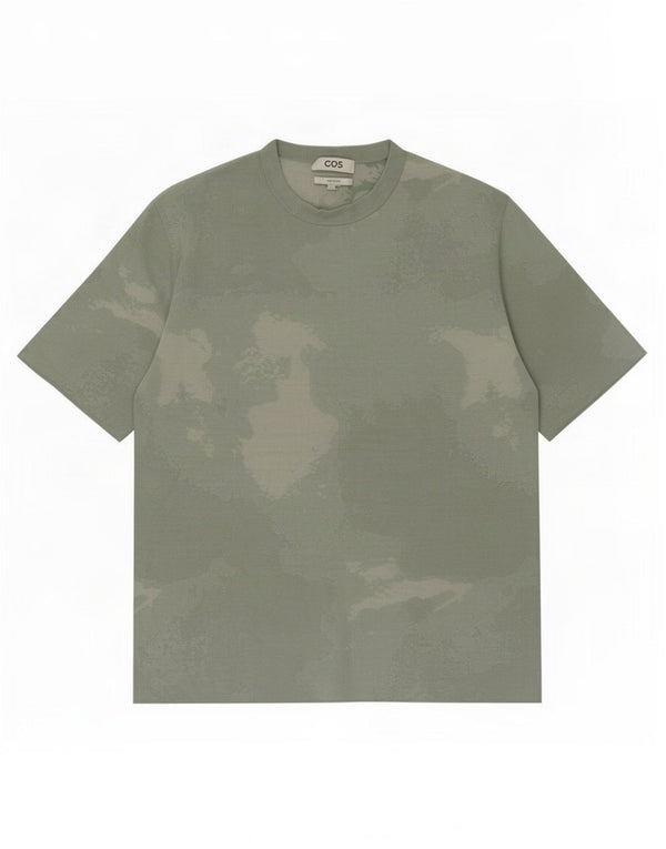 Cos Mens Relaxed T-Shirt Top Small Green Tie Dye Cotton