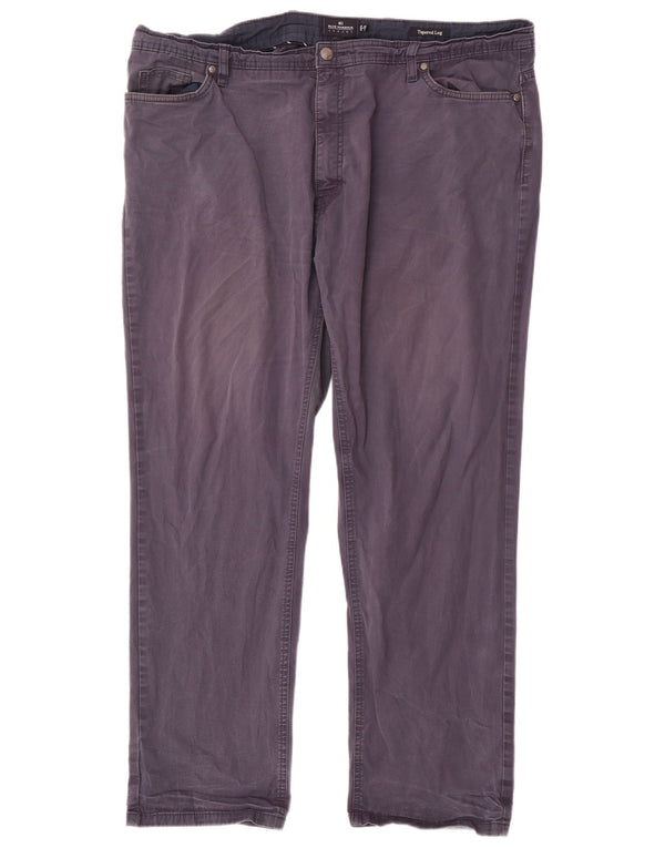 Marks & Spencer Mens Blue Harbour Tapered Casual Trousers W42 L31 Navy