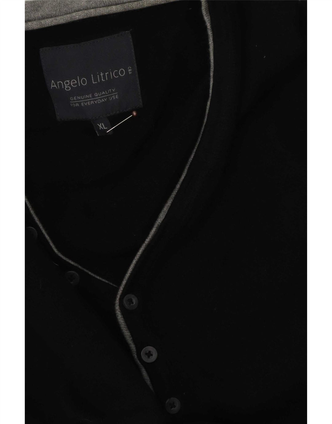 Angelo Litrico Pull Col V Homme XL Noir