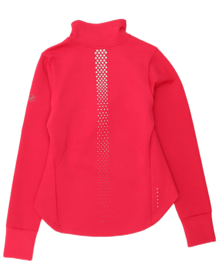 Asics træningsdragt topjakke til kvinder UK 12 Medium Pink plettet polyester
