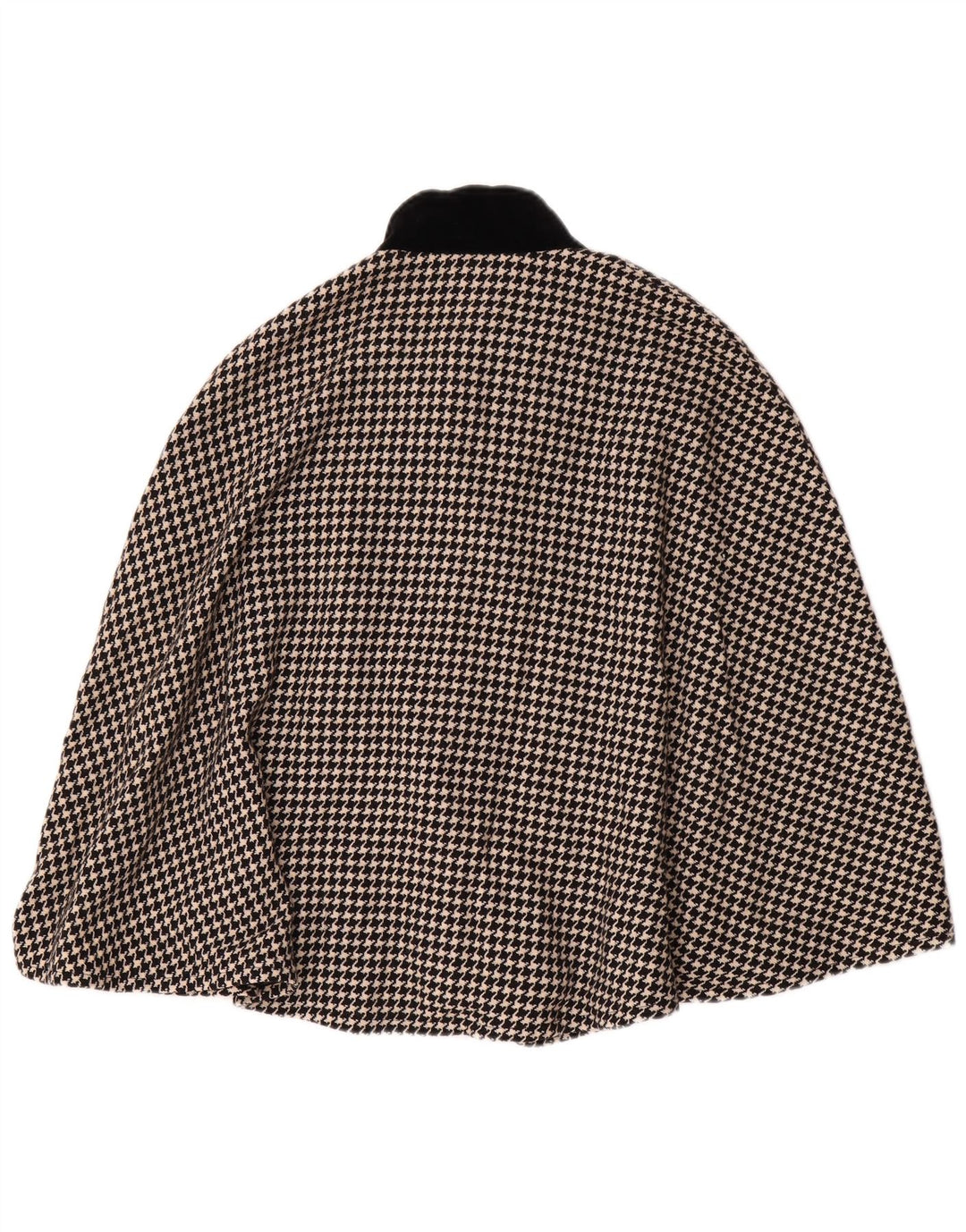 Regina Schrecker Womens Poncho Coat IT 42 Medium Black Houndstooth Wool