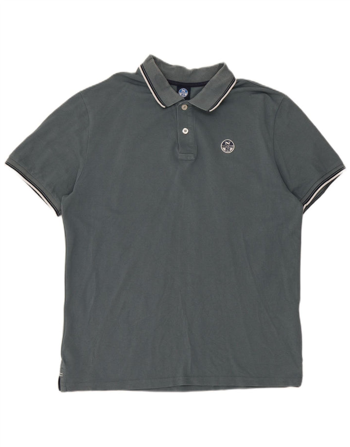 Męska koszulka polo North Sails, średnioszara, bawełniana