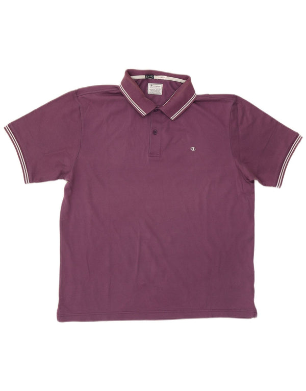 Champion Herre Easy Fit Polo Shirt XL Lilla Bomuld
