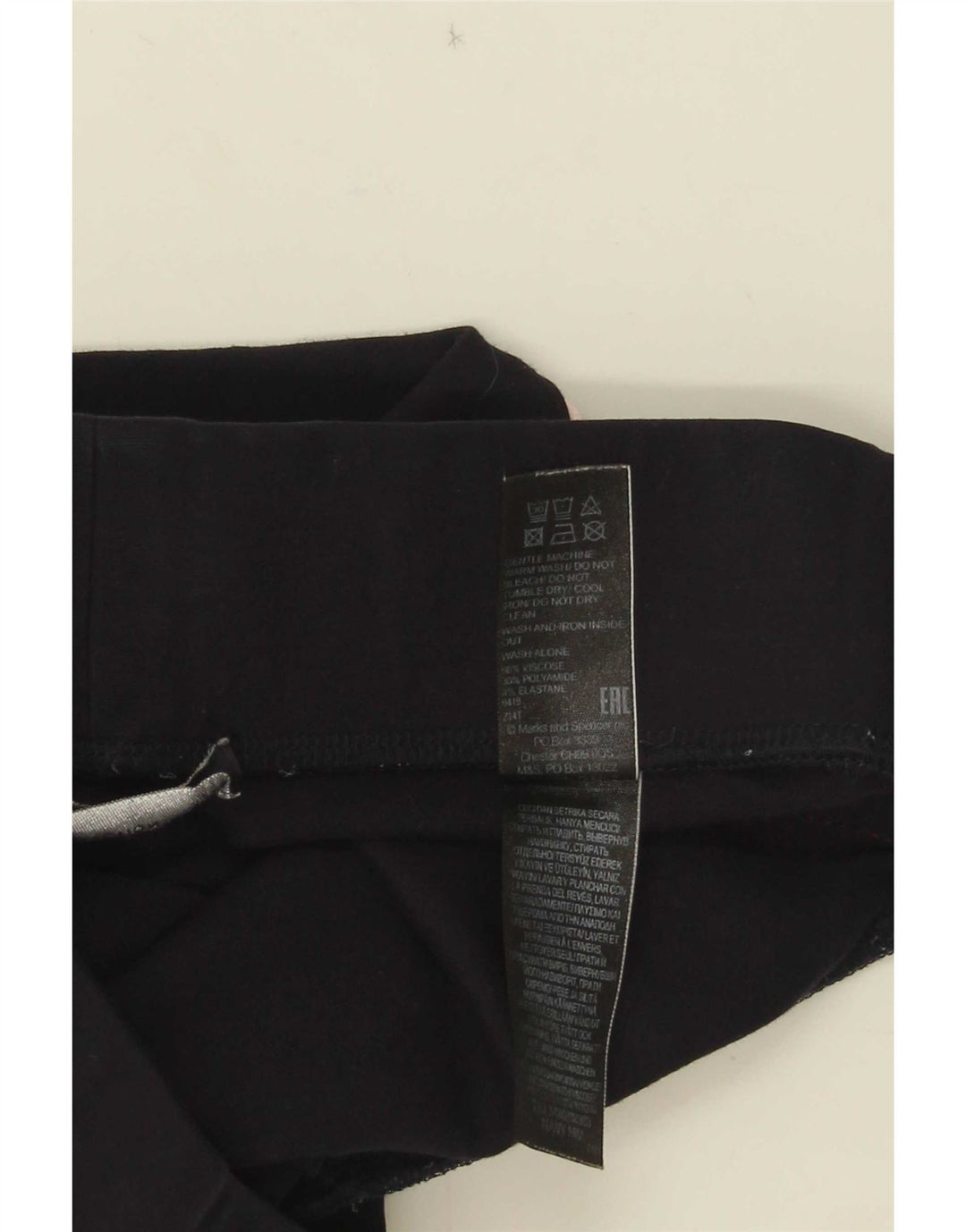 Marks & Spencer Womens Leggings UK 10 Small  Navy Blue Colourblock Viscose