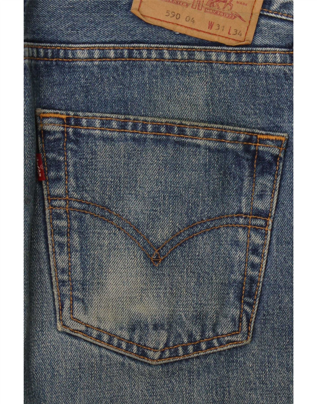 Levi's Womens 590 Straight Jeans W31 L32 Blue Cotton