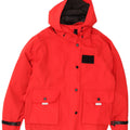 Giacca imbottita oversize con cappuccio da donna Zara UK 10 piccola rossa in poliestere