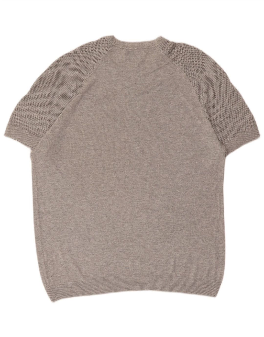 ZARA Mens Short Sleeve Crew Neck Jumper Sweater XL Grey