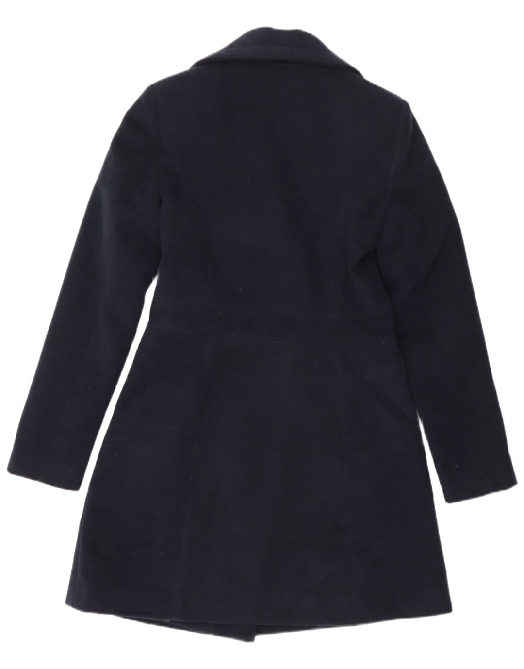 Oasis Womens Double Breasted Overcoat UK 6 XS Navy Blue Polyester