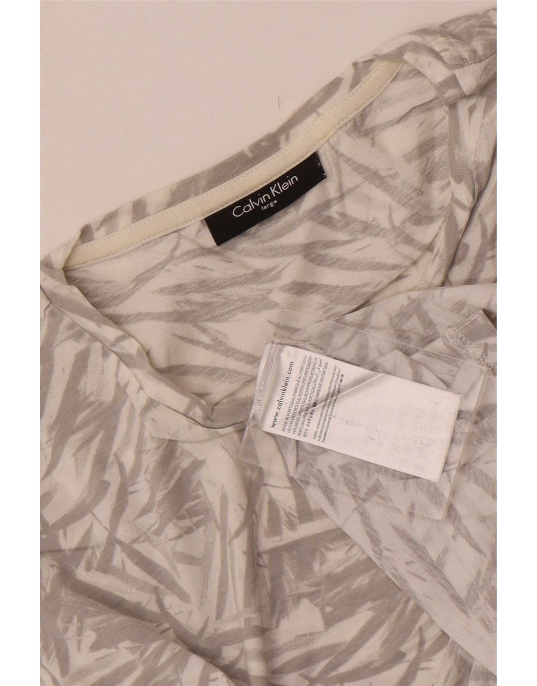 Calvin Klein T-shirt à motif abstrait pour hommes, grand coton gris