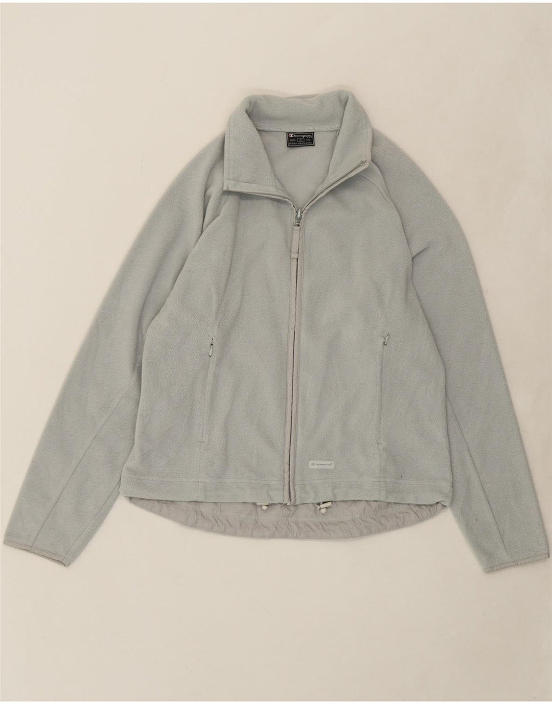 CHAMPION Womens Fleece Jacket UK 14 Medium Grey Cotton Vintage Champion and Second-Hand Champion from Messina Hembry 