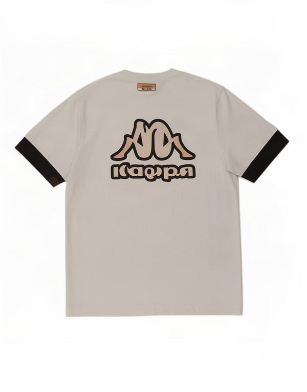 Kappa Mens Graphic T-Shirt Top Small White Colourblock Cotton