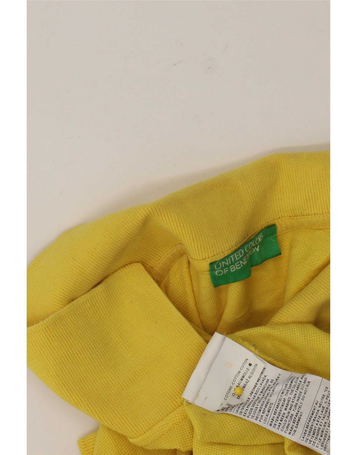 Benetton Mens Polo Shirt XL Yellow Cotton