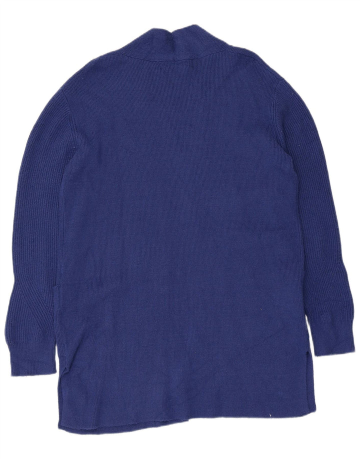 Marks & Spencer Womens Longline Open Cardigan Sweater UK 12 Medium Blue