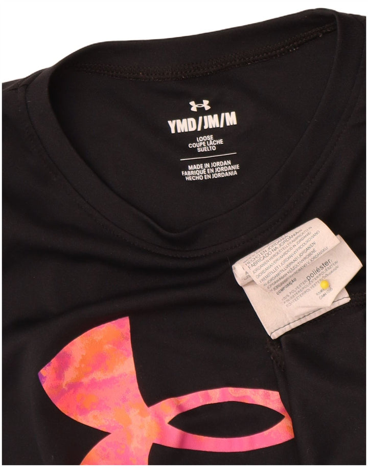 Under Armour Mädchen-T-Shirt mit Grafik, 9–10 Jahre, mittelschwarzes Polyester