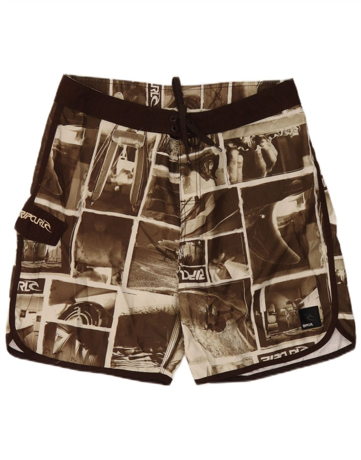 Rip Curl Mens Graphic Swimming Shorts XL Brown Patchwork