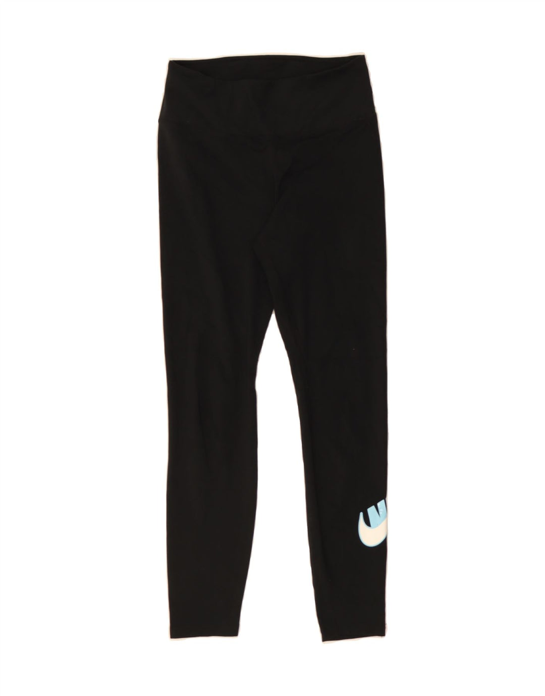 NIKE Womens Dri Fit Graphic Leggings UK 10 Small Black Polyester Vintage Nike and Second-Hand Nike from Messina Hembry 