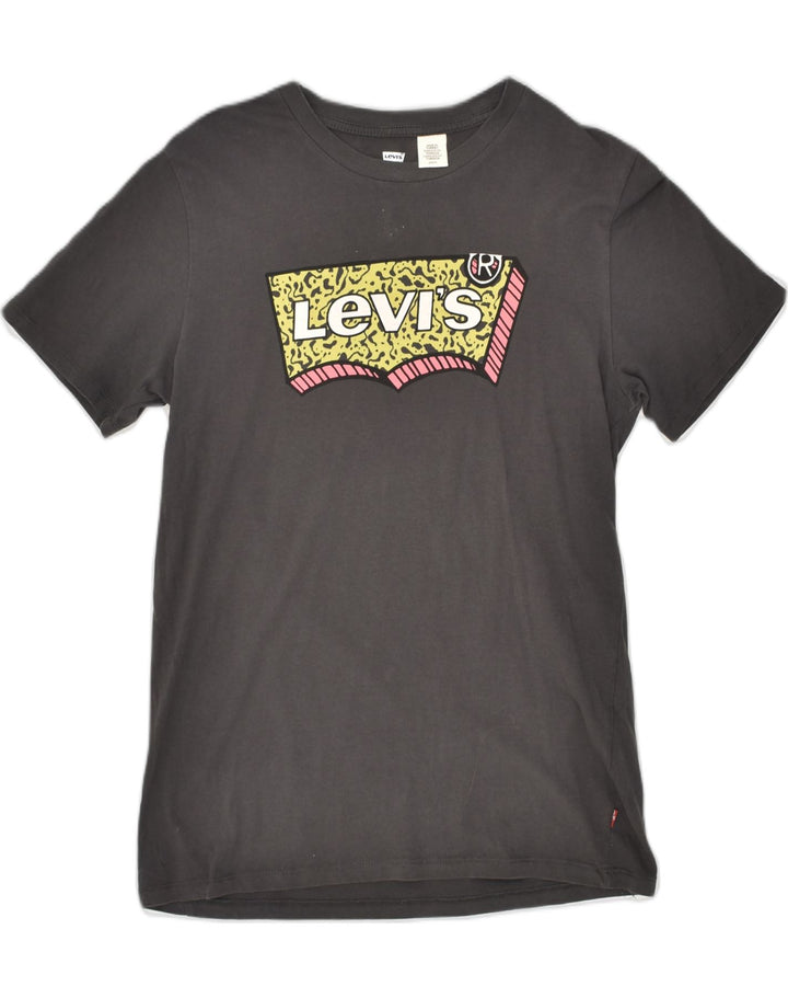 LEVI'S Womens Graphic T-Shirt Top UK 10 Small Black Cotton | Vintage Levi's | Thrift | Second-Hand Levi's | Used Clothing | Messina Hembry 
