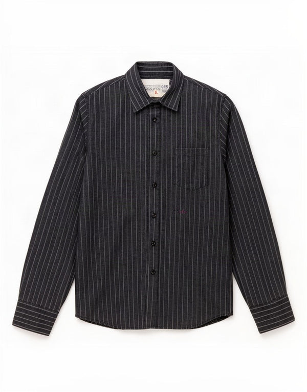Camicia Guess Uomo XL Cotone Gessato Nero