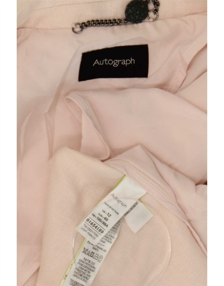 Marks & Spencer Veste blazer autographe pour femme UK 12 Rose moyen Polyester