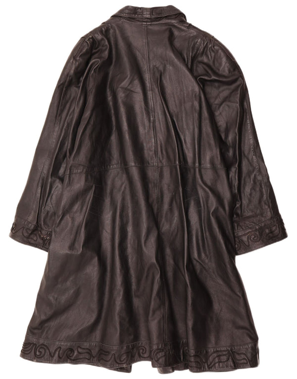 Vintage damski płaszcz skórzany IT 50 XL czarny