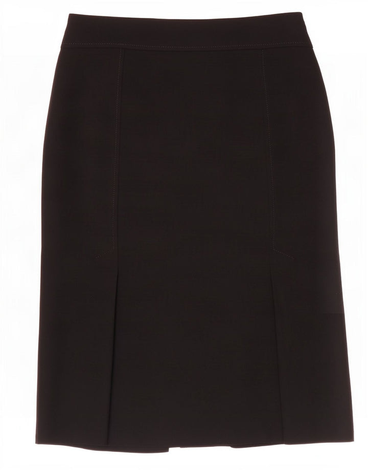 Marks & Spencer Falda recta para mujer UK 12 Medium W30 Poliéster negro