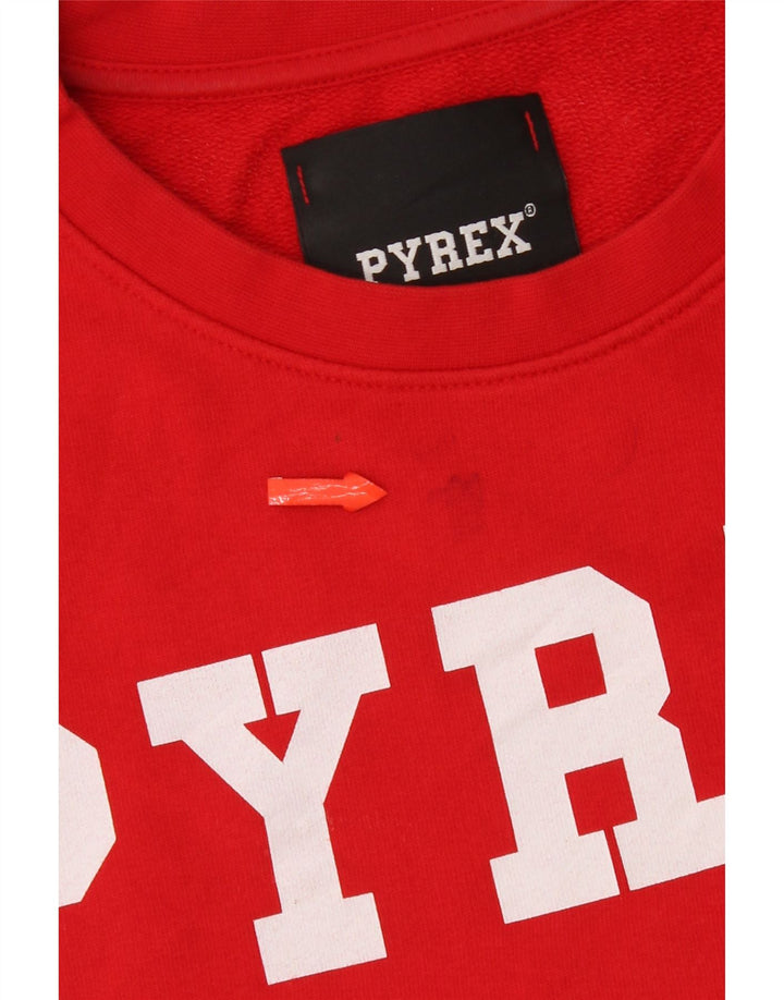 Pulover Pyrex pentru femei, cu grafică, UK 14, bumbac roșu mediu