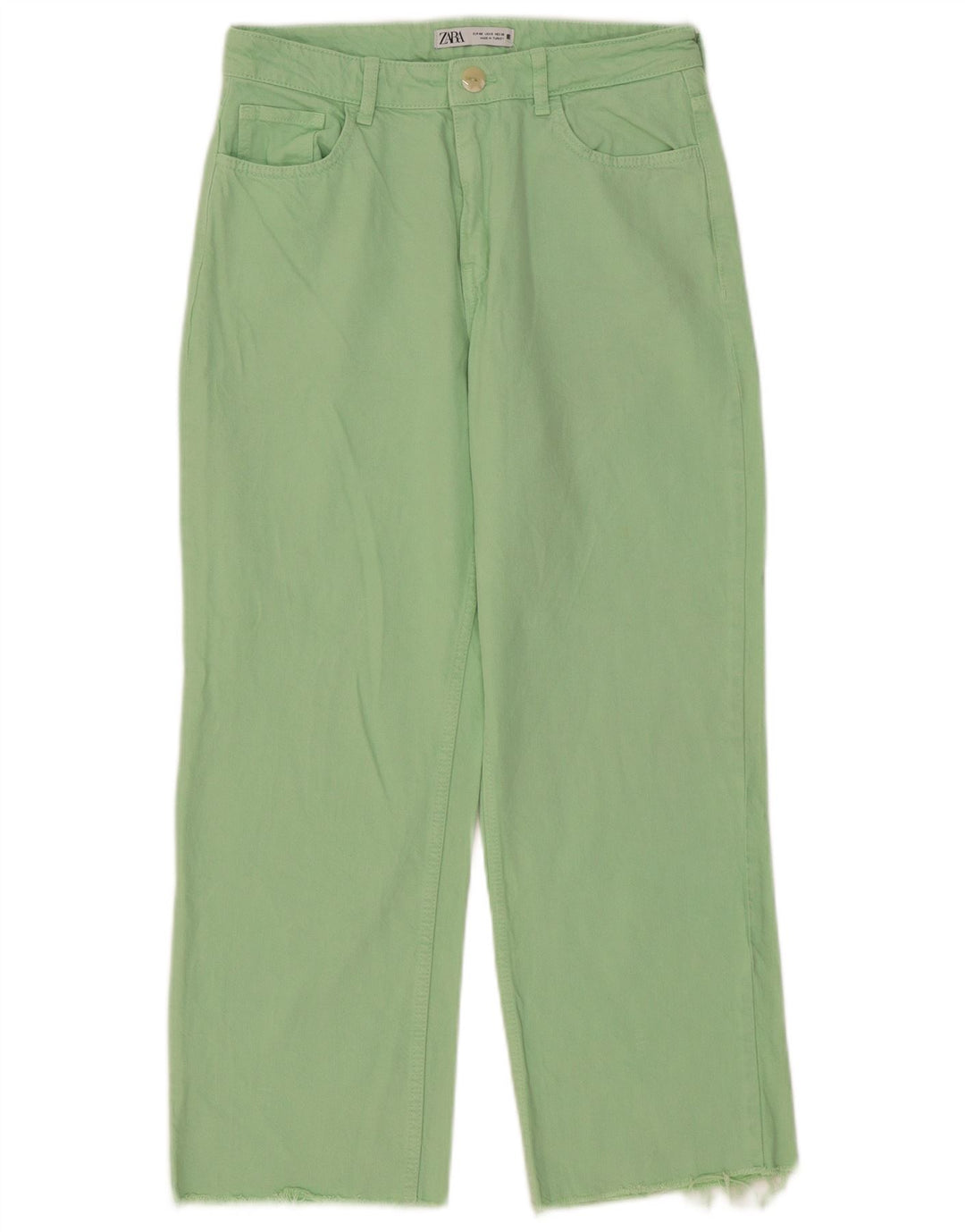 Zara Womens Straight Jeans EU 40 Medium W30 L26 Green Cotton