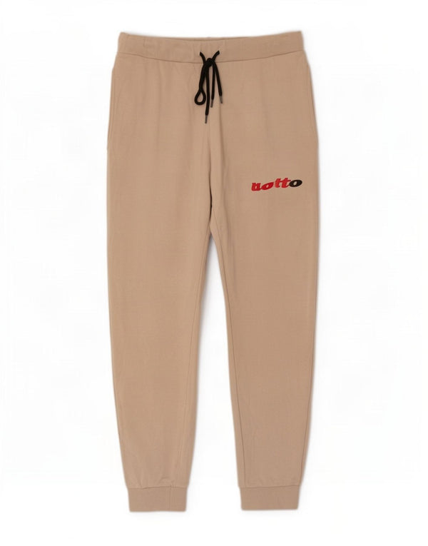Damskie spodnie dresowe Lotto Graphic Joggers UK 12 Średnio-beżowa bawełna