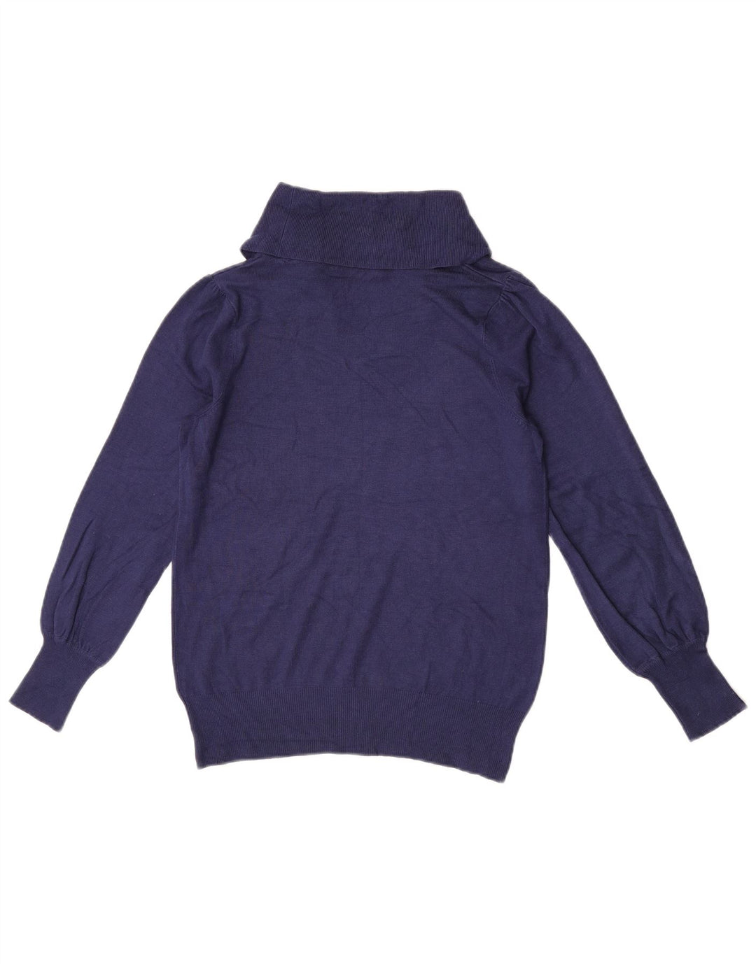 Marks & Spencer Womens Roll Neck Jumper Sweater UK 10 Small Navy Blue