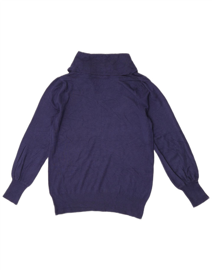 Marks & Spencer Womens Roll Neck Jumper Sweater UK 10 Small Navy Blue