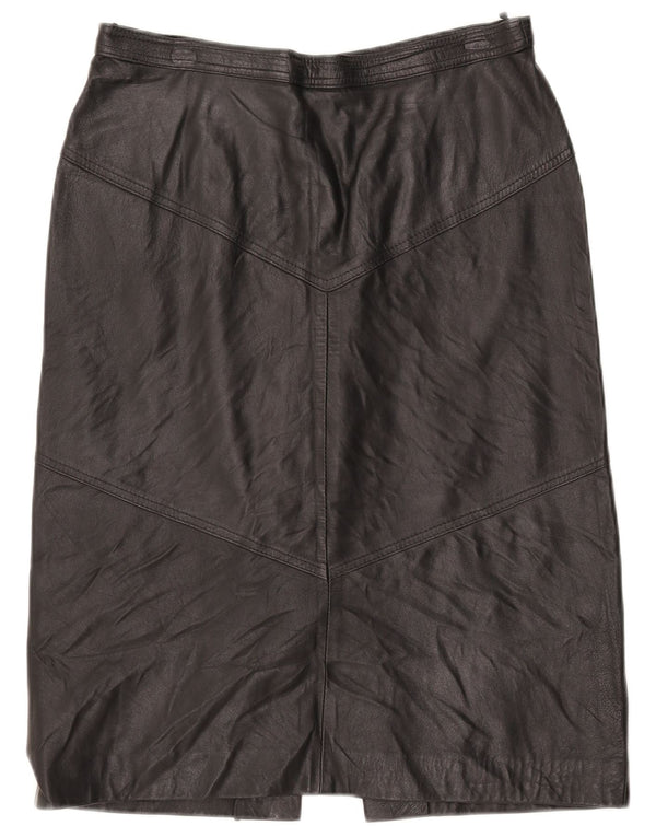 Gonna in pelle da donna La Cordee media W30 nera